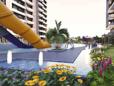 Two bedroom apartments in complex with swimming pool and tennis court, 500 metres to the sea and beaches, Mersin, Turkey