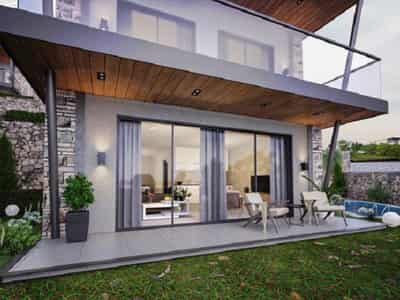 New complex of villas with swimming pools and gardens in the center of Bodrum, Turkey