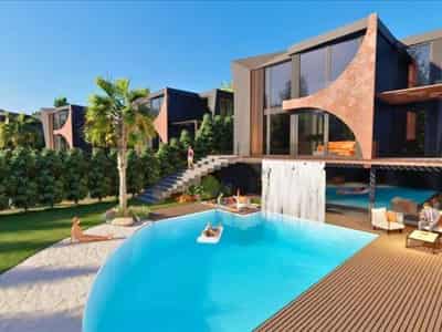 New complex of villas with two swimming pools and around-the-clock security, Bodrum, Turkey