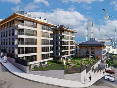 Residential complex with panoramic city view in ecologically clean area, Uskudar, Istanbul, Turkey