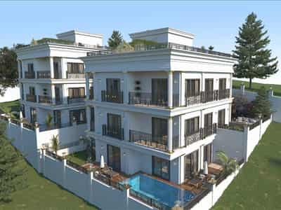New residence with a swimming pool, lounge areas and a cinema at 300 meters from the beach, Alanya, Turkey