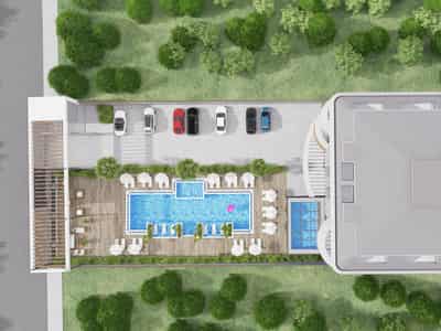 New residential complex with swimming pools, a gym and a parking on the seafront, Kestel, Alanya, Türkiye