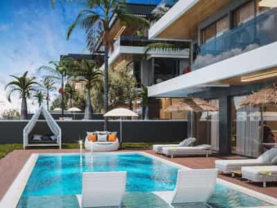 New complex of villas with swimming pools and panoramic views close to the sea, Alanya, Turkey