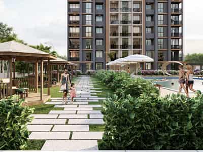 Modern residential complex with swimming pool, garden, parking and sauna in the center of Mersin, Türkiye