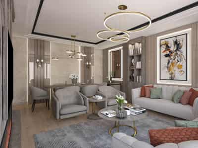 Residential complex with a swimming pool and a fitness center close to universities and E-5 highway, Istanbul, Turkey