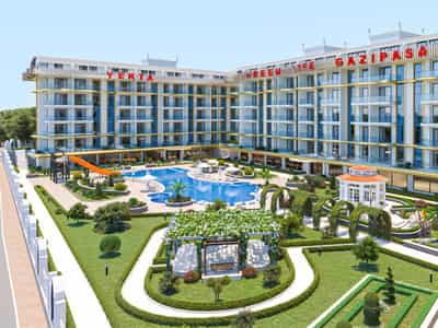 Новый эко-проект с бассейнами рядом с побережьем, Газипаша, Турция