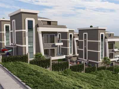 New boutique villa complex with swimming pools, sauna, sea and mountain views in Kargicak, Alanya, Türkiye