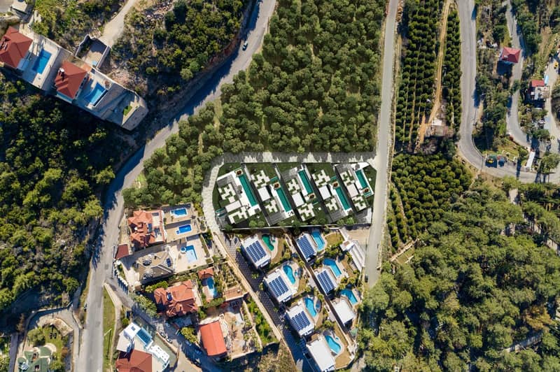 Элитные виллы с прямым видом на море в центре Алании (005420) — фото 17