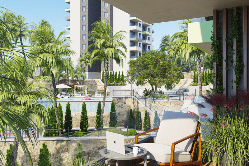 Apartments in a new residential complex with views of the sea, mountains and fortress (004484) — photo 14