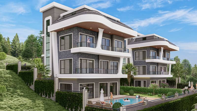 Complex of 6 Villas on Hillside in Kargıcak (006306) — photo 3
