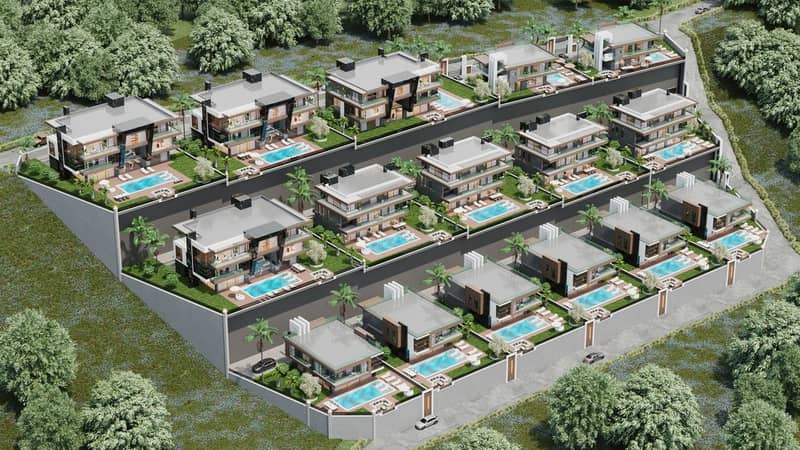 Комплекс роскошных вилл от известного застройщика в районе Бекташ (011252) — фото 29