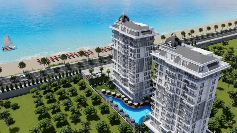 Квартиры в жилом комплексе в Махмутларе, всего в 20 метрах от пляжа (002117) — фото 8