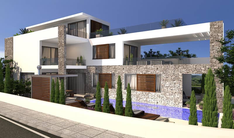 Luxury beachfront villas with swimming pools and roof-top gardens, Kissonerga, Cyprus — photo 22