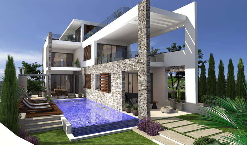Luxury beachfront villas with swimming pools and roof-top gardens, Kissonerga, Cyprus — photo 2