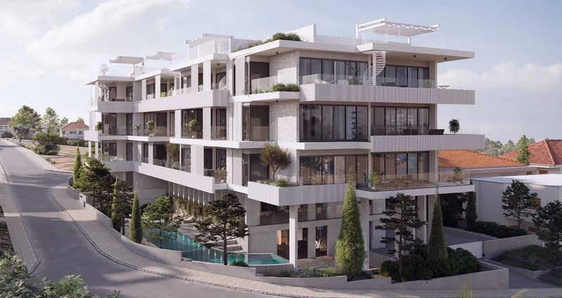 Малоэтажный жилой комплекс с бассейном и тренажёрным залом, с видом на море и город, Пантеа, Лимассол, Кипр — фото 2