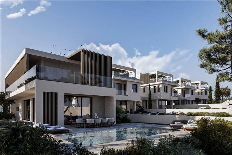 New complex of villas with swimming pools, gardens and picturesque views at 800 meters from the beach, Protaras, Cyprus — photo 2