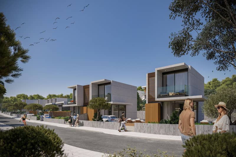 Modern complex of villas with swimming pools and gardens, Chloraka, Cyprus — photo 9