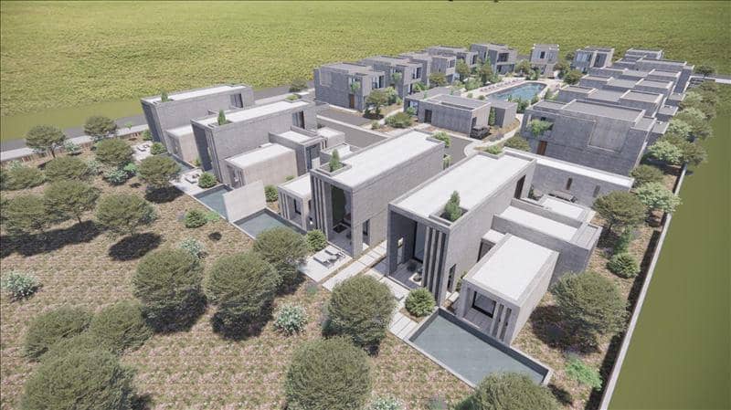 Новый закрытый комплекс вилл с бассейном и садами в 250 метрах от пляжа, Героскипу, Кипр — фото 24