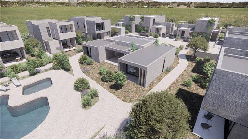 Новый закрытый комплекс вилл с бассейном и садами в 250 метрах от пляжа, Героскипу, Кипр — фото 19