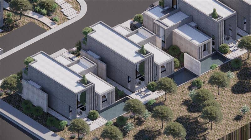 Новый закрытый комплекс вилл с бассейном и садами в 250 метрах от пляжа, Героскипу, Кипр — фото 26
