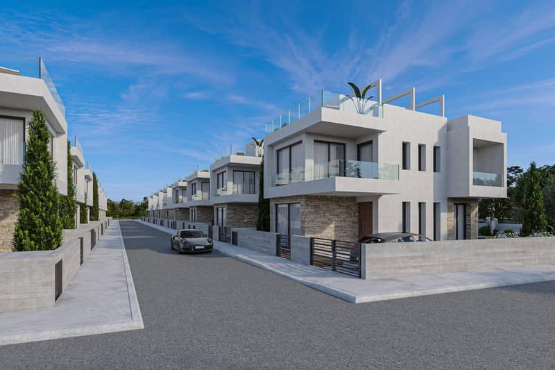 New complex of villas with swimming pools at 200 meters from the beach, Geroskipou, Cyprus — photo 15