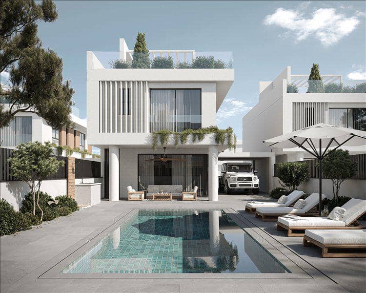 New complex of villas with swimming pools and roof-top gardens close to the sea, Paralimni, Cyprus — photo 4