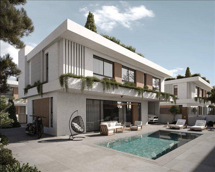New complex of villas with swimming pools and roof-top gardens close to the sea, Paralimni, Cyprus — photo 3
