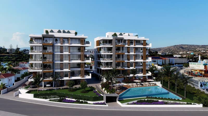 Modern residential complex with a swimming pool and a parking in a prestigious area of ​​Limassol, Cyprus — photo 2