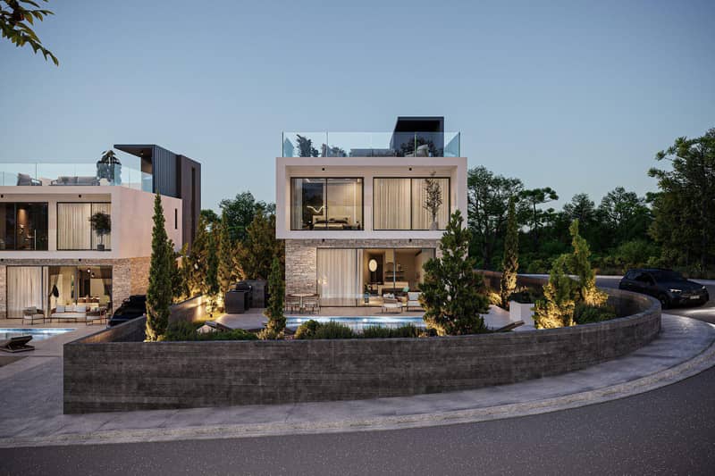 Luxury villas with pools and panoramic sea views in Tala, Paphos, Cyprus — photo 24