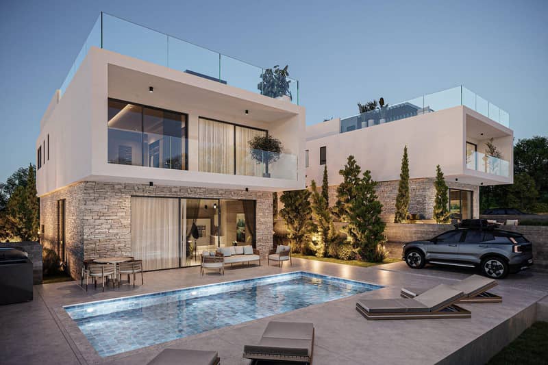 Luxury villas with pools and panoramic sea views in Tala, Paphos, Cyprus — photo 19
