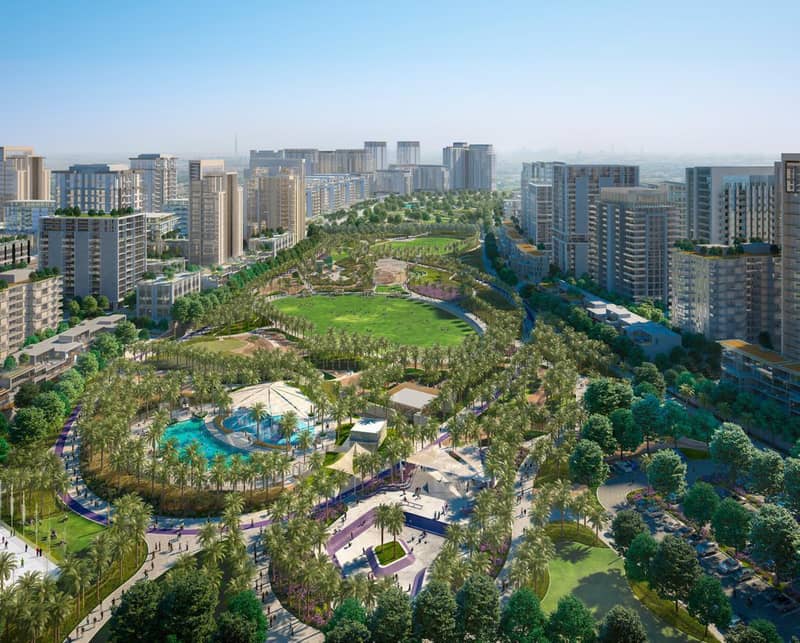 New apartments with views of a large park in a complex Lime Gardens, close to the business and tourist areas in Dubai Hills Estate, UAE — photo 11