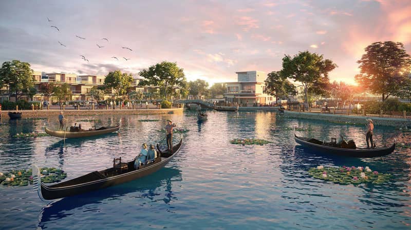 Элитные виллы в резиденции премиум класса Lagoons Venice с пляжем недалеко от автодрома и поло-клуба, район Damac Lagoons, Дубай, ОАЭ — фото 13