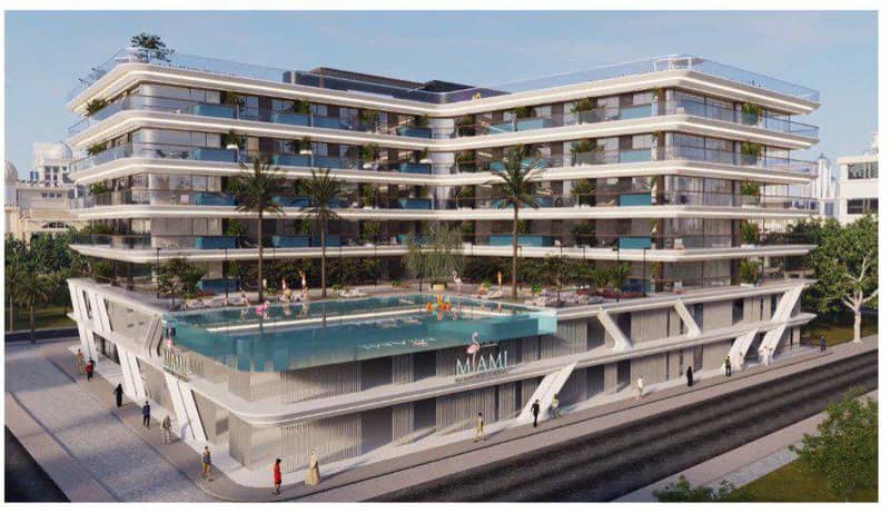 Residence Miami 2 with swimming pools and a green area close to Dubai Marina, Jumeriah Village Triangle, Dubai, UAE — photo 2