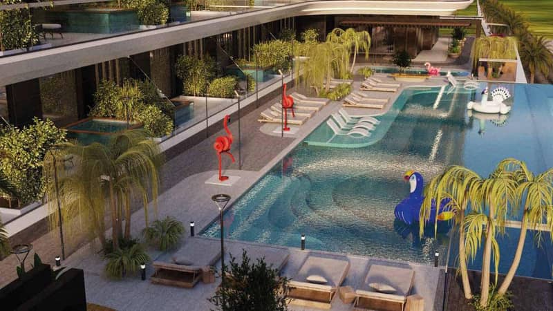 Residence Miami 2 with swimming pools and a green area close to Dubai Marina, Jumeriah Village Triangle, Dubai, UAE — photo 3