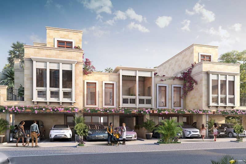 Malta townhouses surrounded by lagoons and sandy beaches, DAMAC Lagoons, Dubai, UAE — photo 4