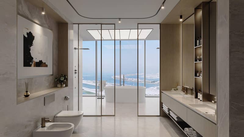 Эксклюзивные люксовые апартаменты Seahaven Sky c видом на пристань для яхт, море, острова, колесо обозрения, Dubai Marina, Дубай, ОАЭ — фото 20