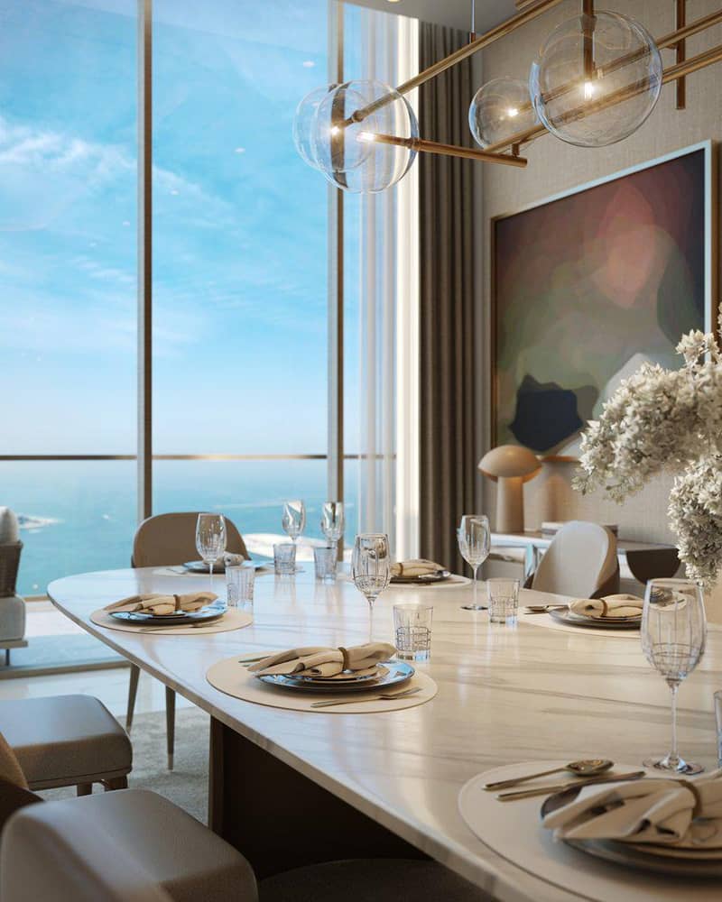 Эксклюзивные люксовые апартаменты Seahaven Sky c видом на пристань для яхт, море, острова, колесо обозрения, Dubai Marina, Дубай, ОАЭ — фото 17