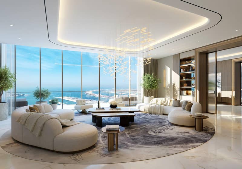 Эксклюзивные люксовые апартаменты Seahaven Sky c видом на пристань для яхт, море, острова, колесо обозрения, Dubai Marina, Дубай, ОАЭ — фото 14