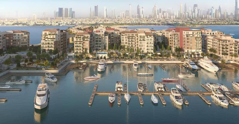 Luxury waterfront Port De La Mer Le Ciel with swimming pools, a private beach and a marina, Jumeirah 1, Dubai, UAE — photo 2
