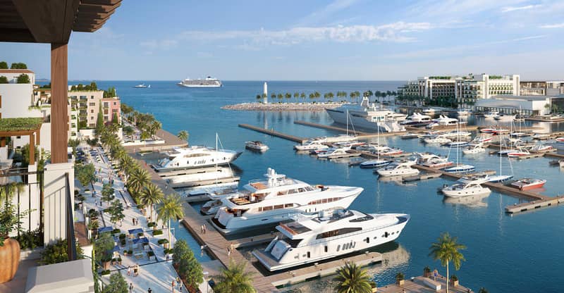 Элитная резиденция на берегу моря Port De La Mer Le Ciel с бассейнами, собственным пляжем и гаванью, Jumeirah 1, Дубай, ОАЭ — фото 13