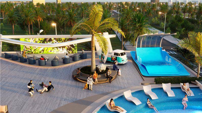 Новая резиденция Samana Portofino с бассейнами и зоной отдыха, Dubai Production City, Дубай, ОАЭ — фото 14