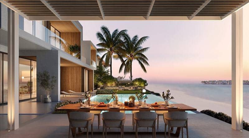 Новый комплекс вилл у воды с бассейном и видом на море Coral villas, Palm Jebel Ali, Дубай, ОАЭ — фото 32