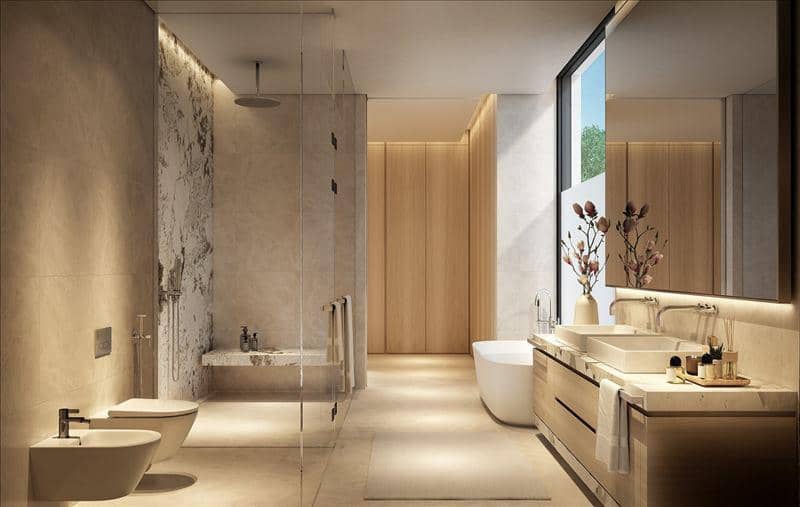 Новый комплекс вилл у воды с бассейном и видом на море Coral villas, Palm Jebel Ali, Дубай, ОАЭ — фото 30