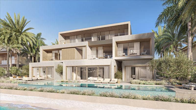 Новый комплекс вилл у воды с бассейном и видом на море Coral villas, Palm Jebel Ali, Дубай, ОАЭ — фото 3