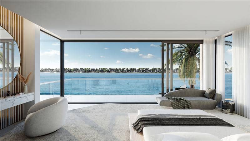 Новый комплекс вилл у воды с бассейном и видом на море Coral villas, Palm Jebel Ali, Дубай, ОАЭ — фото 23