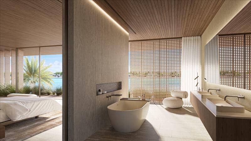Новый комплекс вилл у воды с бассейном и видом на море Coral villas, Palm Jebel Ali, Дубай, ОАЭ — фото 25