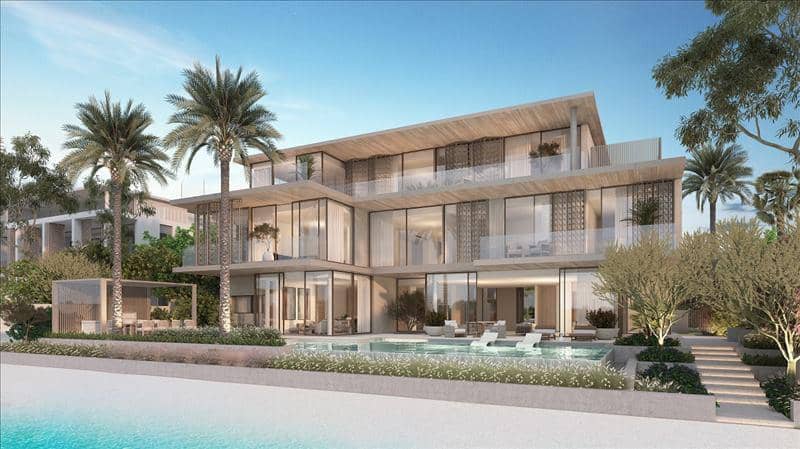 Новый комплекс вилл у воды с бассейном и видом на море Coral villas, Palm Jebel Ali, Дубай, ОАЭ — фото 4