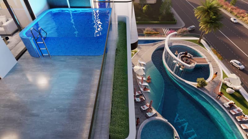 Modern apartments with private pools, in a multi-storey residential complex with developed infrastructure, JVC, Dubai, UAE — photo 2