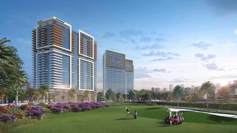 Новая резиденция Golf Gate с бассейнами и гольф-клубом в престижном районе DAMAC Hills, Дубай, ОАЭ — фото 2