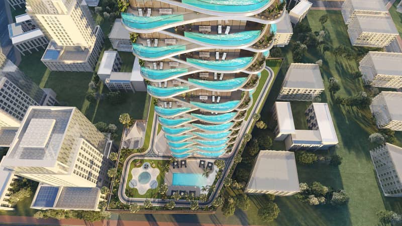 New high-rise complex of apartments with private swimming pools Volga Tower, JVT, Dubai, UAE — photo 5